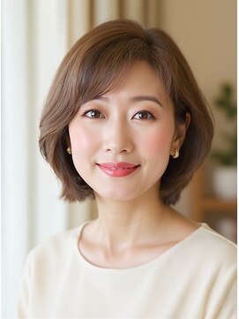 シャルマン 銀座(Charumante) 大人美人50代×白髪染めブリーチなしカラー白髪ぼかし艶感ボブ