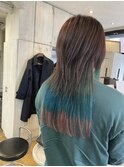 メンズ　ロングレイヤー　ダブルカラー