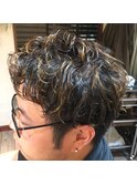 メンズパーマ×ハイライト