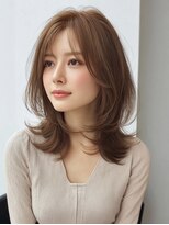 ハーツ 青山表参道店(Heart's)&nbsp;白髪ぼかし脱白髪染め似合わせミディアムレイヤー40代50代60代