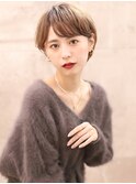 大人かわいい、小顔、アッシュ、クールショート、ボブルフ
