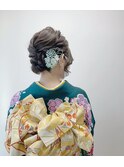 ショートボブさんのアップスタイル☆振袖着付け