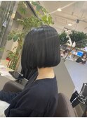 ハイトーンボブ×透明感×切りっぱなしボブ×地毛風ストレート