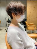 ハンサムショート/パーマ/くすみブルー/マッシュ/金沢八景