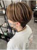 ハイライト/ハンサムショート/立体感カラー