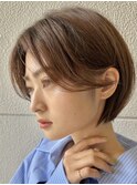 ミルクティベージュカラーミニボブ大人ショートボブショート