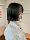 ボブ/切りっぱなし/重めボブ/オリーブベージュ立川