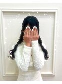 ぽこぽこ編み込みツイン♪