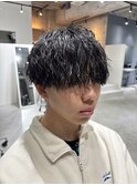 ナチュラルマッシュ/韓国マッシュ/ニュアンスパーマ/メンズ/眉毛