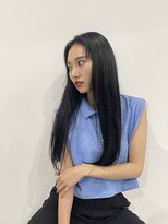 アロハナ 津店(ALOHANA)&nbsp;髪質改善ツヤツヤレイヤー！暗めカラー韓国風くすみブルー