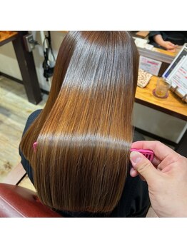 アースペース ウェスト(ARSPASE WEST)の写真/ダメージヘアを修復！酸熱トリートメントでツヤ髪へ＊扱いやすいナチュラルなストレートに仕上がります♪