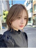 小顔ハッシュボブ×クラゲヘアー×ココアベージュ[横浜駅]