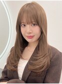 小顔に見せるヘア/オリーブグレー/ココアベージュ/レイヤー