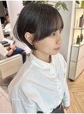大人かわいいサイドバング丸みショート耳かけ