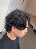 爽やか無造作ビジネスツーブロックツイストスパイラルパーマ