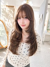 ロマーリ 倉敷(LOMARLIE)&nbsp;倉敷レイヤーカット20代30代オリーブベージュカラー顔周りカット