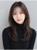 顔周りレイヤー 韓国ヘア ダークブラウン 髪質改善 20代