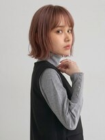 リノ 寺田町南口店(rino)&nbsp;簡単スタイリング/秋冬ピンクブラウン×抜け感外ハネボブ
