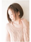 【ohana/表参道】前下がりストレートパーマワンサイド耳掛けボブ