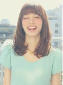 外国人風カジュアル☆/厚めバング/ローライト/スリークボブ