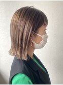 Hona hair ☆ 切りっぱなしボブ×シフォンベージュ
