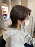 グレージュカラー×マッシュウルフ