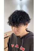 波巻きスパイラルパーママッシュツーブロックメンズパーマ