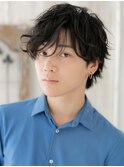 モテ抜け感ランダムソバージュの黒髪ラフマッシュN南越谷