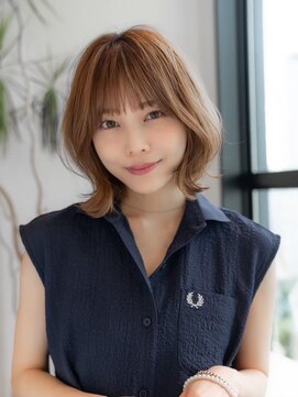 ケアリー 千葉ニュータウン中央(Carelly) 大人かわいい前髪セシルカットココアブラウンフリンジウェーブ