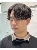 シャドウパーマ センターパート スパイラルパーマ メンズパーマ