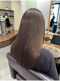 艶髪ストレート×ロング×グレージュ×髪質改善【広島】