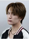 韓国ヘアカルマパーマコンマバングセンターパート黒髪ウルフ