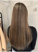 積み重ねて作る地毛にハイライト/福岡ハイライト/地毛ハイライト