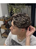 ショートラルフカール　リバースセンターパート
