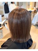 30代おしゃれ白髪ぼかしハイライトミルクブラウン