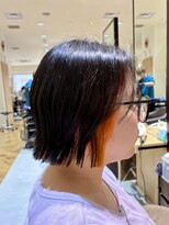 ユニックス イオンモール川口前川店(UNIX)&nbsp;【黒髪との相性◎】切りっぱなしボブ×インナーオレンジ