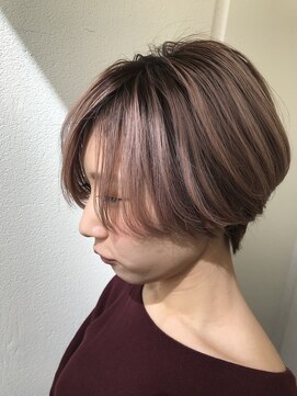 ナンバー エアロ 横浜(N° +aero) 大人可愛い20代30代40代小顔ワンサイドショートボブ丸み前下がり