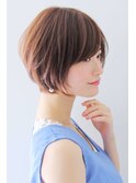 大人かわいい小顔カット☆クールショート☆ピンクベージュ