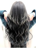 デザインカラーレイヤーカットウェットヘアオリーブベージュ