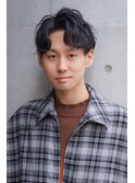 ふんわりフェザーパーマ×センターパート 前髪パーマ 30代/40代