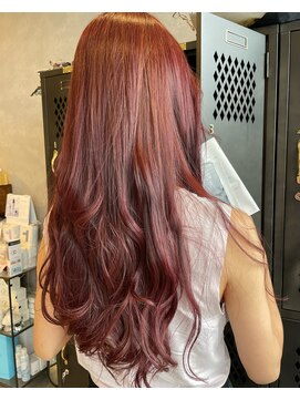 アチーブリス(achieve Liss) ピンクバイオレットベージュ暖色系 毛先無造作ウェーブロング