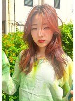 アンサム 経堂店(UNSOME)&nbsp;【経堂】レッドカラー/レイヤー/セミロングレイヤー/暖色カラー