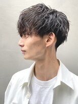 波巻きパーマ×無造作マッシュ