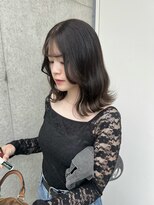 オリーブグレージュ アッシュブラウン ブリーチなしカラー