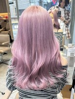 サンクマーケット 渋谷(cinq MARKET) 渋谷ピンクベージュカラーペールピンクカラー顔周りレイヤー韓国