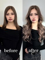 ラピステン 福岡天神 大名店(Lapis)&nbsp;エクステ/グレージュ/アッシュブラウン/ダブルカラー/髪質改善