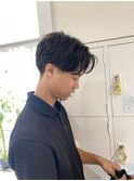 センターパートスタイル