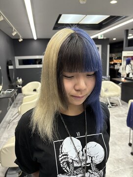 ホワイト 梅田(white) ブロンド×サファイア×黒 デザインカラー>