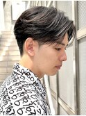 毛流れセンターパートニュアンスパーマ