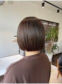 ミニボブ×中明度ブラウン